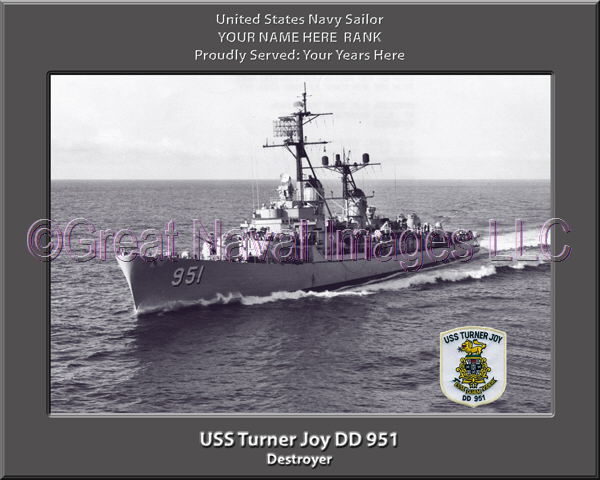 USS Turner Joy DD 951 Personalized Navy Ship Photo