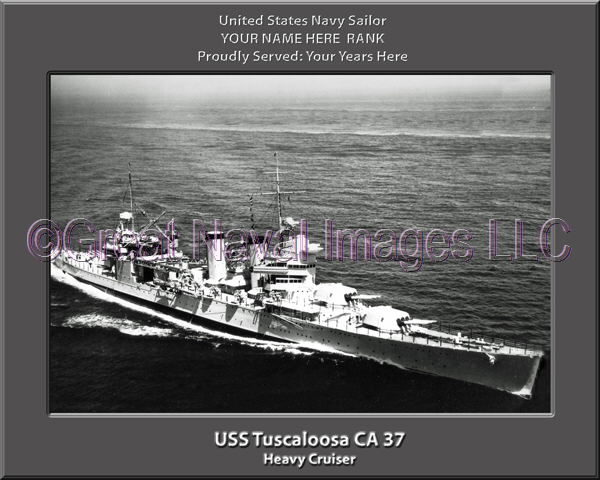 USS tuscaloosa CA 37 Personalized Navy Ship Photo Printed on Canvas