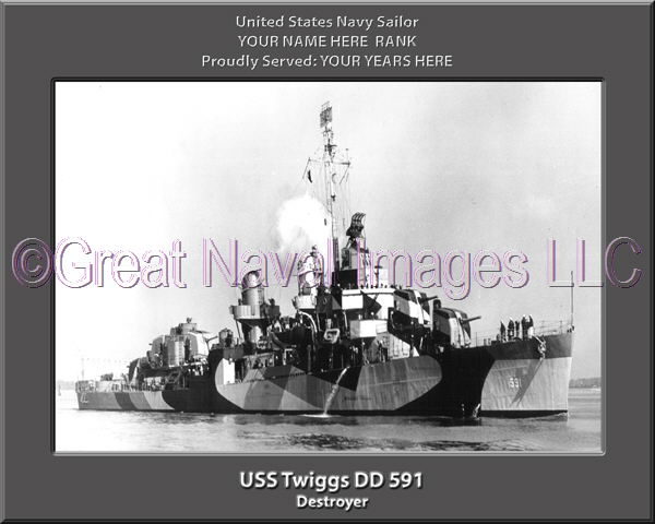 USS Twiggs DD 591 Personalized Navy Ship Photo