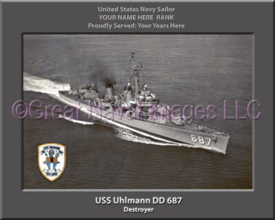 USS Uhlmann DD 687 Personalized Navy Ship Photo