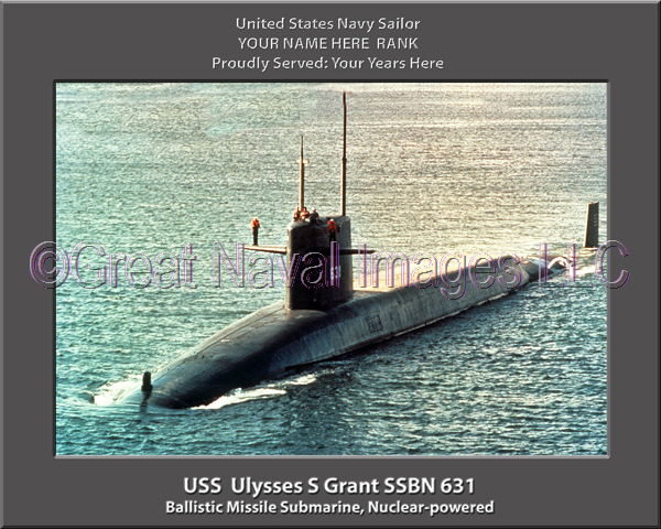 USS Ulysses S Grant SSBN 631 Personalized Photo on Canvas