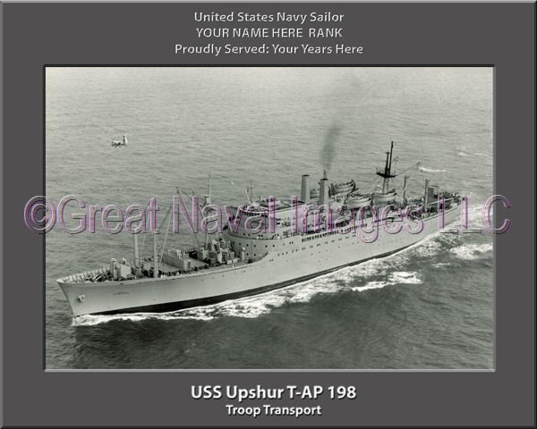 USS Upshur T-AP 198 Personalized Ship Photo on Canvas