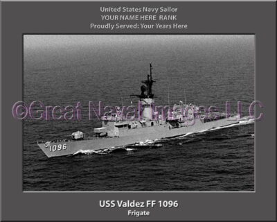 USS Valdez FF 1096 Personalized Ship Photo on Canvas