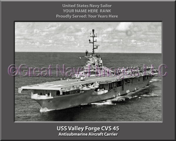 USS Valley Forge CVS 45 Personalized Photo on Canvas
