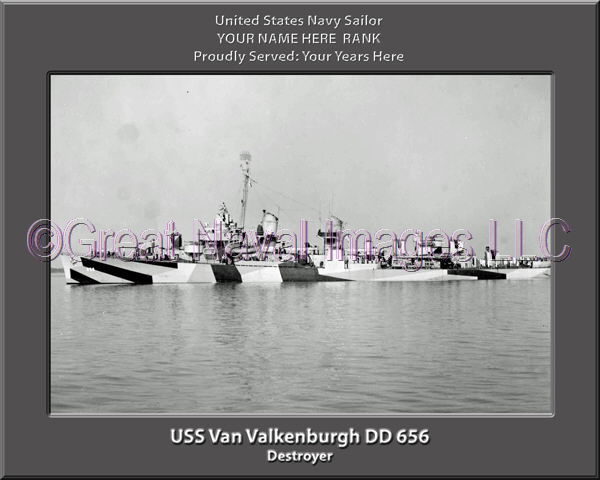 USS Van Valkenburgh DD 656 Personalized Navy Ship Photo