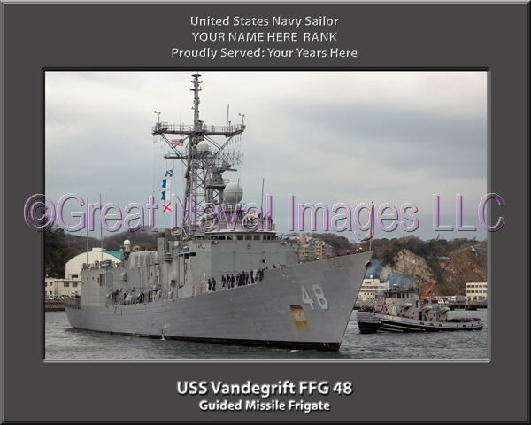 USS Vandegrift FFG 48 Personalized Ship Photo on Canvas