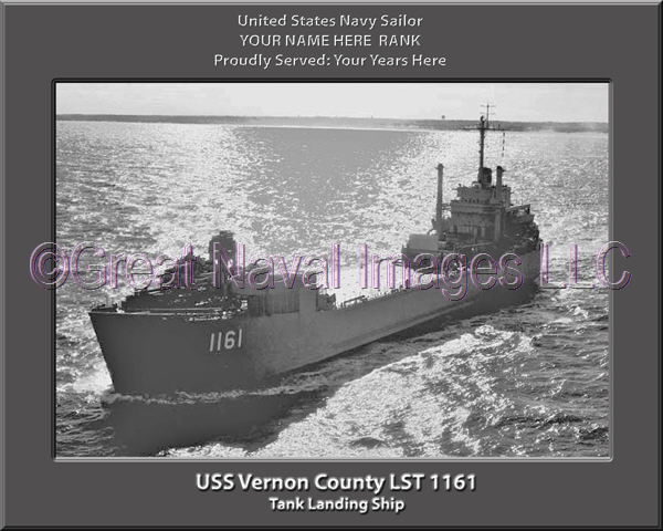 USS Vernon County LST 1161 Personalized Navy Ship Photo