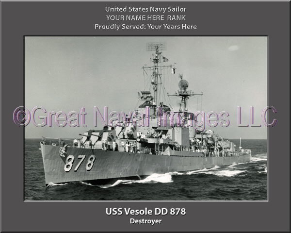 USS Vesole DD 878 Personalized Navy Ship Photo