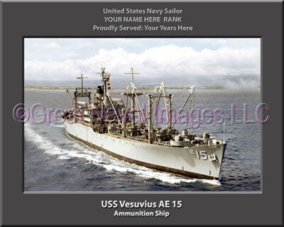 USS Vesuvius AE 15 Personalization Navy Ship Photo