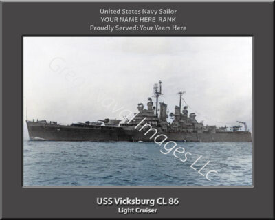 USS Vicksburg CL 86 Personalized Navy Ship Photo