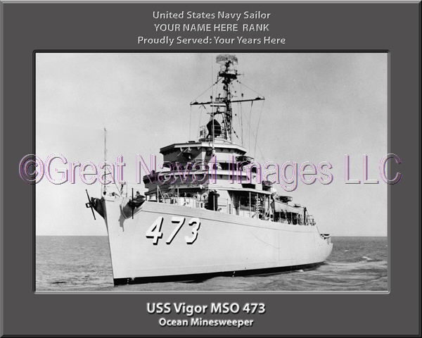 USS Vigor MSO 473 Personalized Photo on Canvas