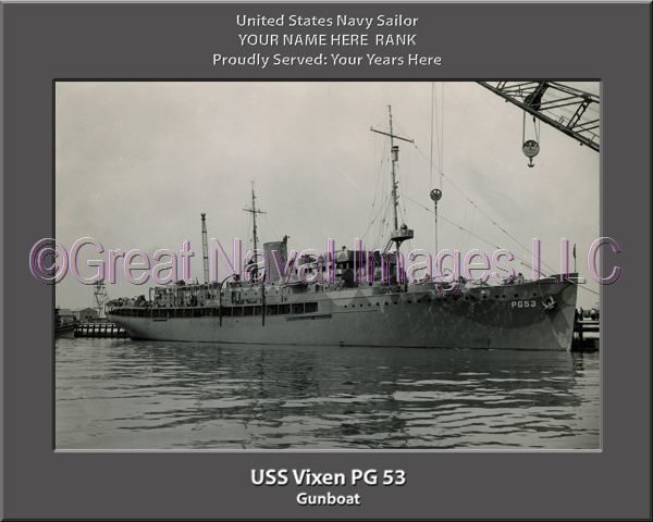 USS Vixen PG 53 Personalized Photo on Canvas