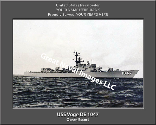 USS Voge DE 1047 Personalized Navy Ship Photo