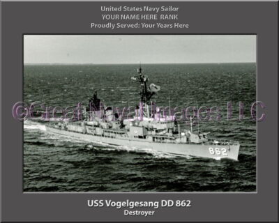 USS Vogelgesang DD 862 Personalized Navy Ship Photo