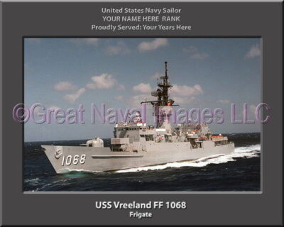 USS Vreeland FF 1068 Personalized Ship Photo on Canvas