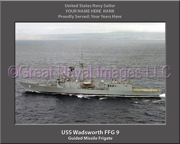 USS Wadsworth FFG 9 Personalized Ship Photo on Canvas