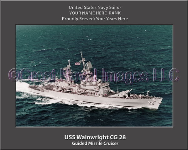 USS Wainwright CG 28 Personalized Navy Ship Photo Printed on Canvas