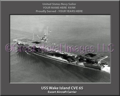 USS Wake Island CVE 65 Personalized Photo on Canvas