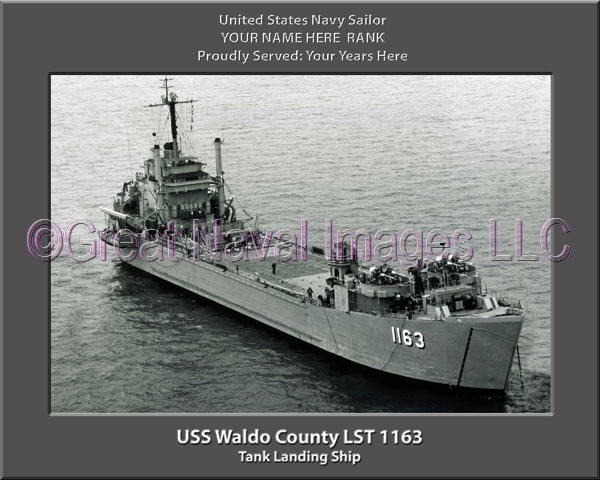 USS Waldo County LST 1163 Personalized Navy Ship Photo