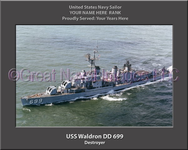 USS Waldron DD 699 Personalized Navy Ship Photo