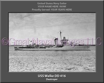 USS Walke DD 416 Personalized Navy Ship Photo