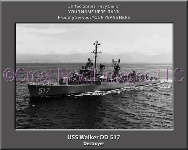 USS Walker DD 517 Personalized Navy Ship Photo