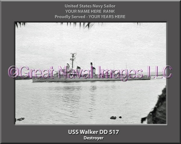 USS Walker DD 517 Personalized Navy Ship Photo ⋆ Personalized US Navy