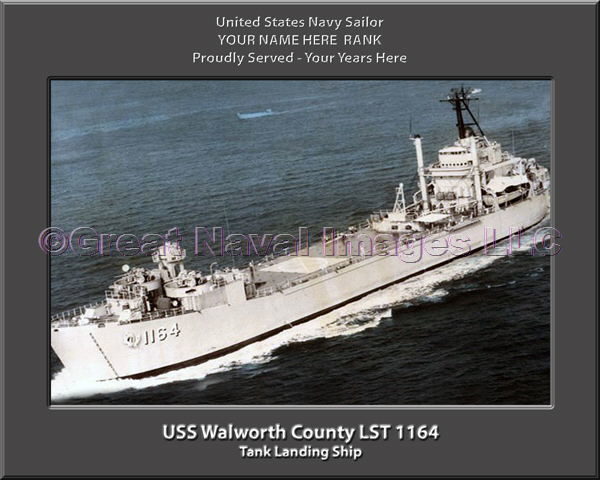 USs Walworth County LST 1164 Personalized Navy Ship Photo