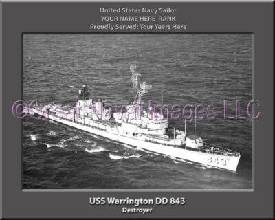 USS Warrington DD 843 Personalized Navy Ship Photo