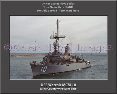 USS Warroir MCM 10 Personalized Photo on Canvas