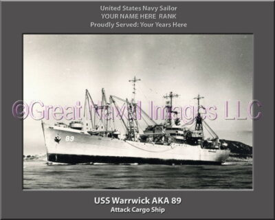 USS Warrwick AKA 89 Personalization Navy Ship Photo