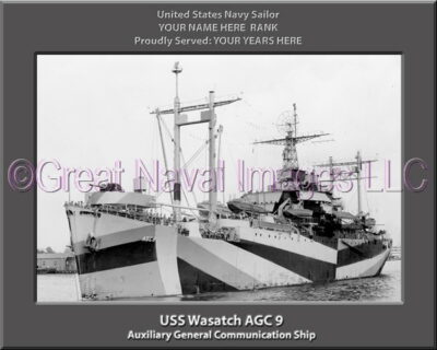 USS Wasatch AGC 9 Personalized Navy Ship Photo