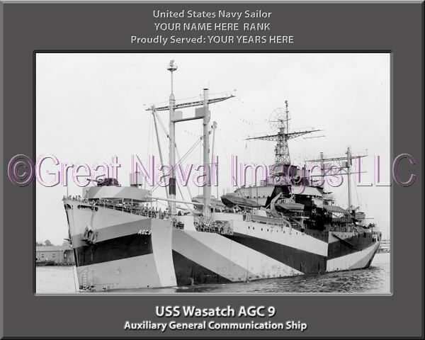 USS Wasatch AGC 9 Personalized Navy Ship Photo