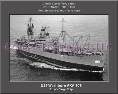 USS Washburn AKA 108 Personalization Navy Ship Photo