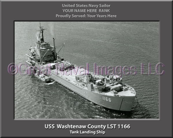 USS Washtenaw County LST 1166 Personalized Navy Ship Photo