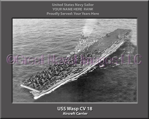 USS Wasp CV 18 Personalized Photo on Canvas