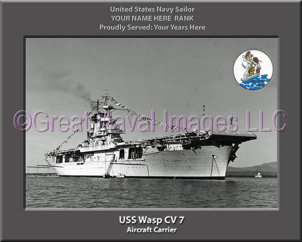 USS Wasp CV 7 Personalized Photo on Canvas