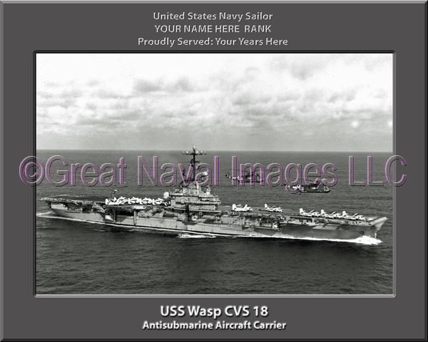 USS Wasp CVS 18 Personalized Photo on Canvas