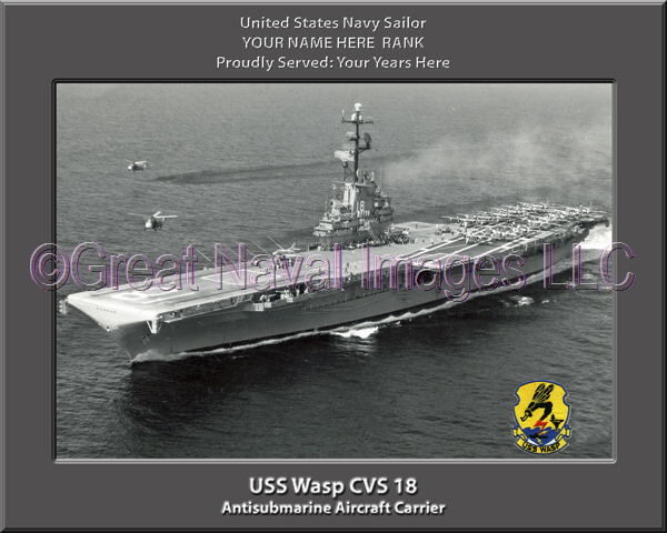 USS Wasp CVS 18 Personalized Photo on Canvas