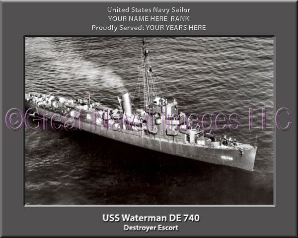 USS Waterman DE 740 Personalized Navy Ship Photo