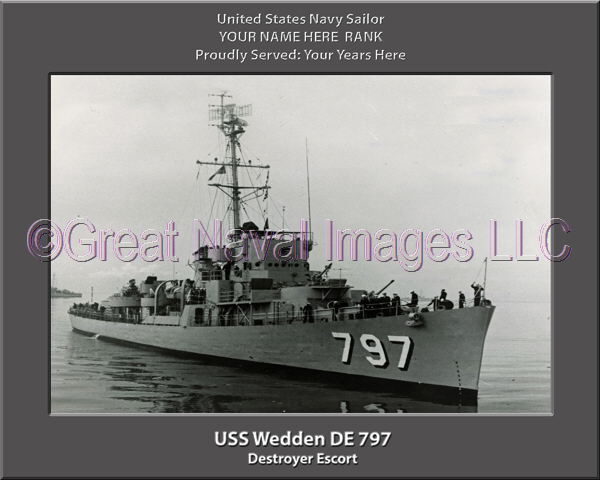USS Weeden DE 797 Personalized Navy Ship Photo