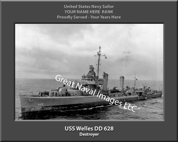 USS Wells DD 628 Personalized Navy Ship Photo