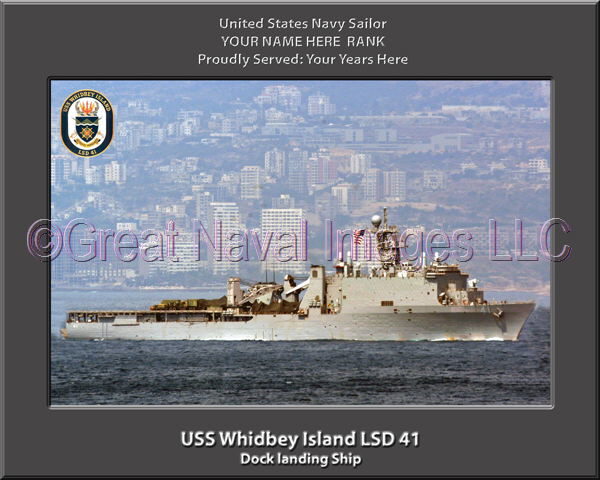USS Whidbey Island LSD 41 Personalized Navy Ship Photo