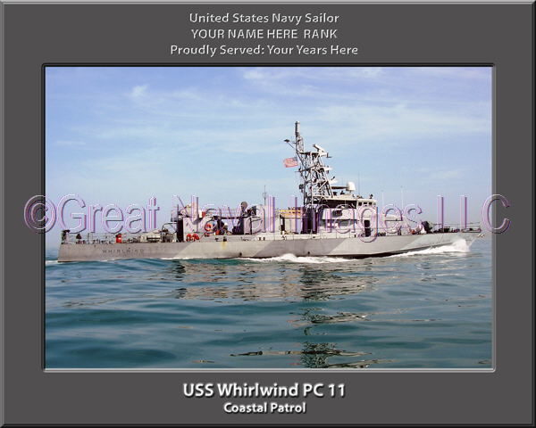 USS Whirlwind PC 11 Personalized Photo on Canvas
