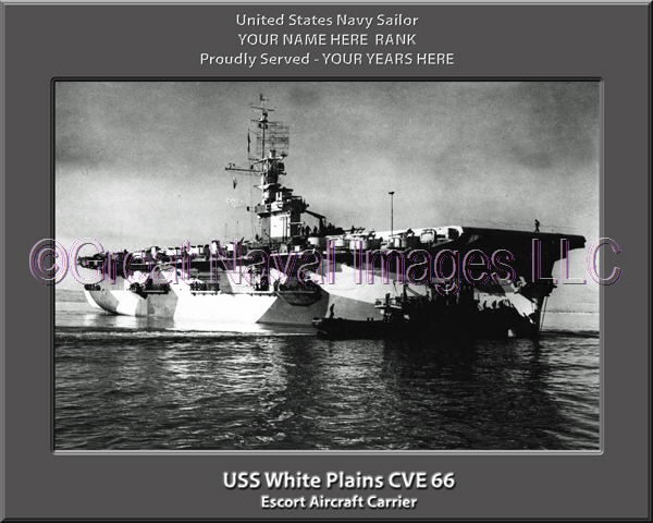 USS White Plains CVE 66 Personalized Photo on Canvas