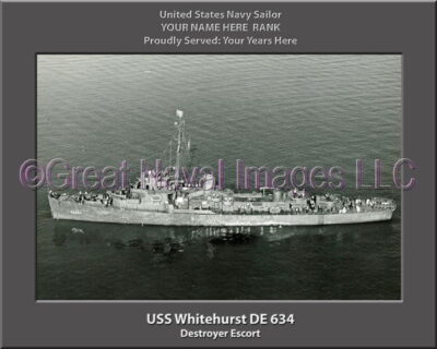 USS Whitehurst DE 634 Personalized Navy Ship Photo