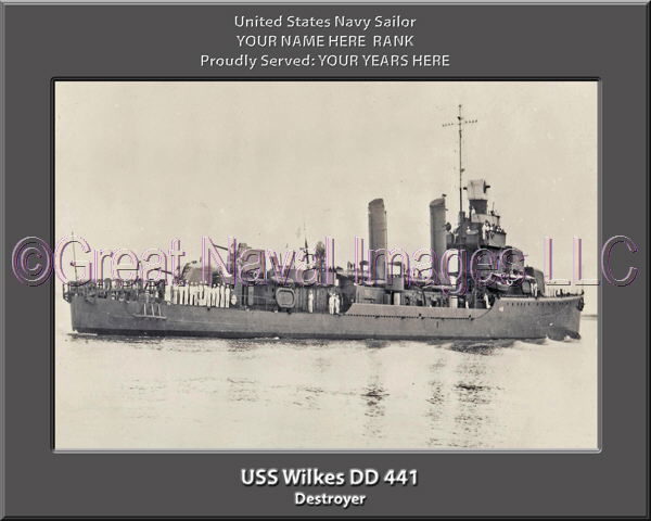 USS Wilkes DD 441 Personalized Navy Ship Photo