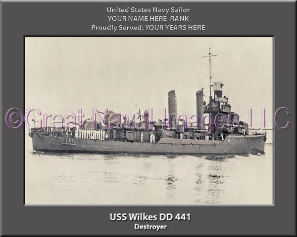 USS Wilkes DD 441 Personalized Ship Photo ⋆ Personalized US Navy Ship