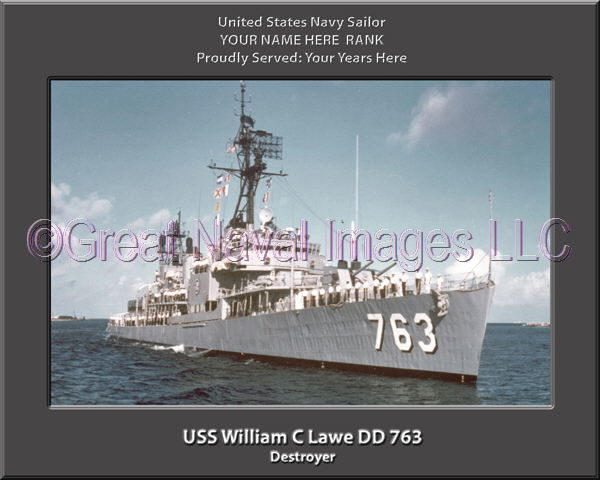 USS William C Lawe DD 763 Personalized Navy Ship Photo