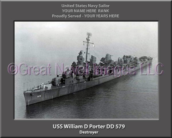 USS William D Porter DD 579 Personalized Navy Ship Photo